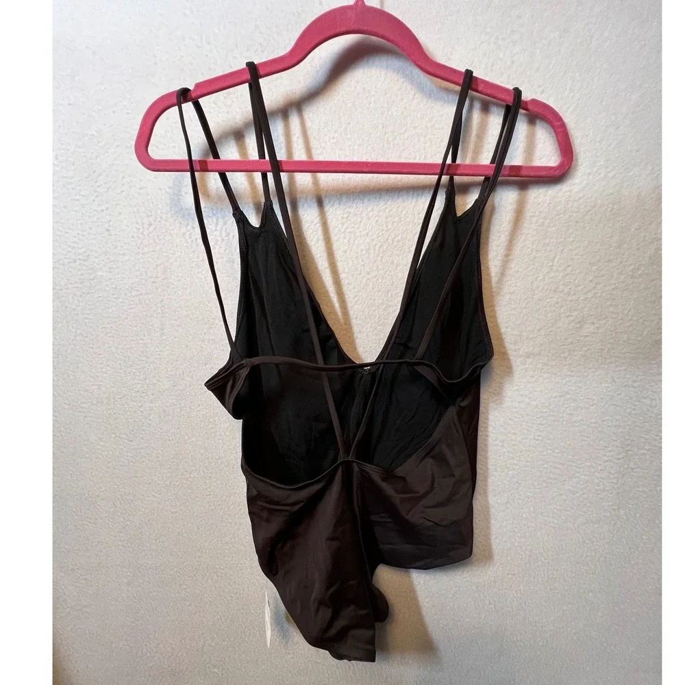 Urban Outfitters Out From Under Black Plunge One‎ Piece Swimsuit Size L